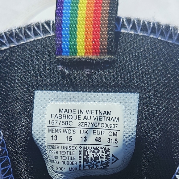 Converse Chuck Taylor All Star High Pride - White Men's Size 13 Excellent Cond - Picture 2 of 10